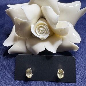 Elegant Yellow Gemstone Stud Earrings